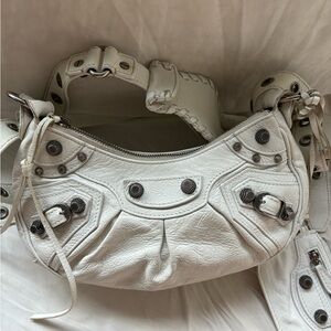 Balenciaga Le Cagole XS Shoulder Bag in white